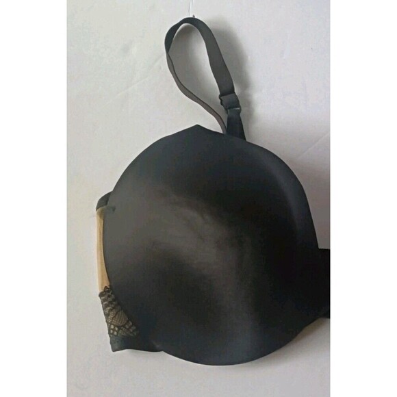 Maidenform Push Up Bra Size 38D Black Underwire Satin Mesh Band Padded 9900 - Picture 4 of 6